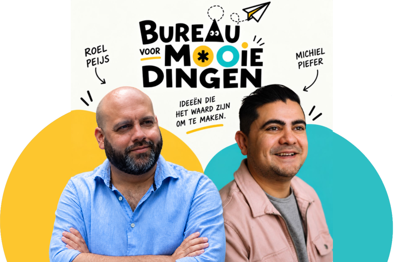 Roel Peijs en Michiel Piefer voor het logo van Bureau voor Mooie Dingen